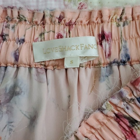 Loveshackfancy Silk Ruffle mini floral skirt S - Picture 5 of 9